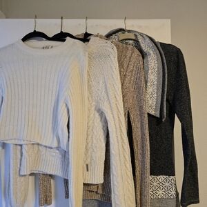 Cozy Women's Cream Knit Sweater - Classic Cable & Rib Styles